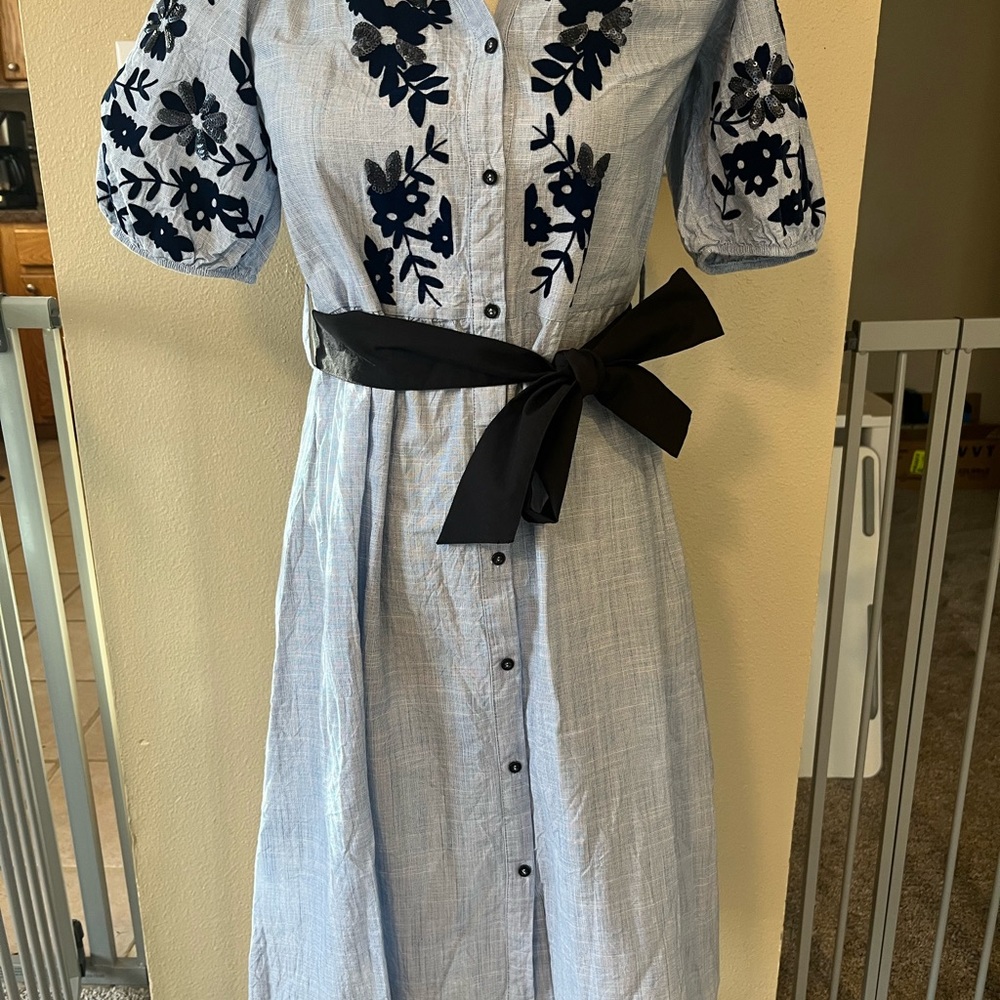 Zara Appliqué and Sequin Dress - Size Small